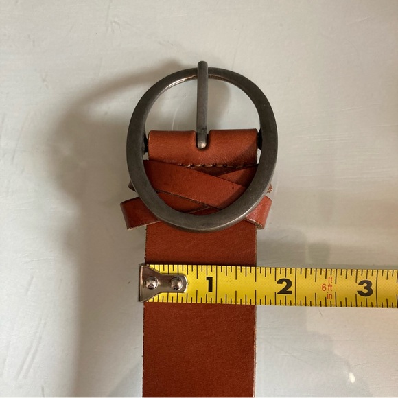 Lucky Brand. Brown Leather Belt with Silver Buckle - Picture 4 of 4